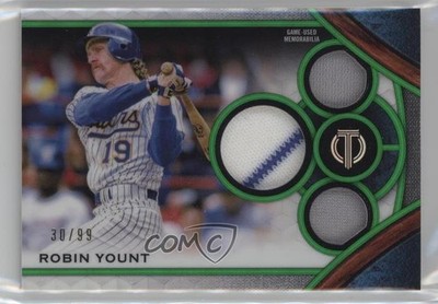 2021 Topps Tribute Triple Relics Green 30/99 Robin Yount #TTR-RY HOF 0hl