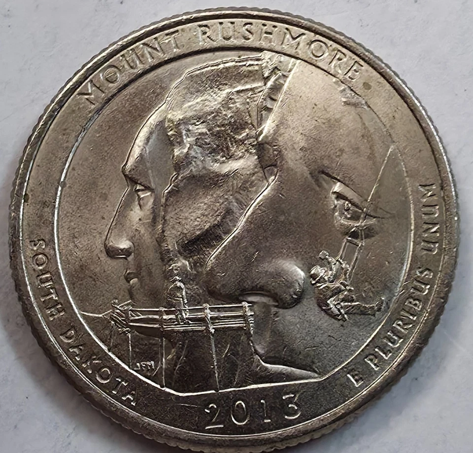 2013 p Quarter South Dakota Mt Rushmore  SD WDDR-001-7 w/diechips/diecrack - Image 2 of 4