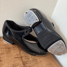Capezio Girls 10M Shiny Glossy Black Tap Dance Shoes