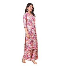 Women's Rayon Floral Straight Kurta with Palazzo Set