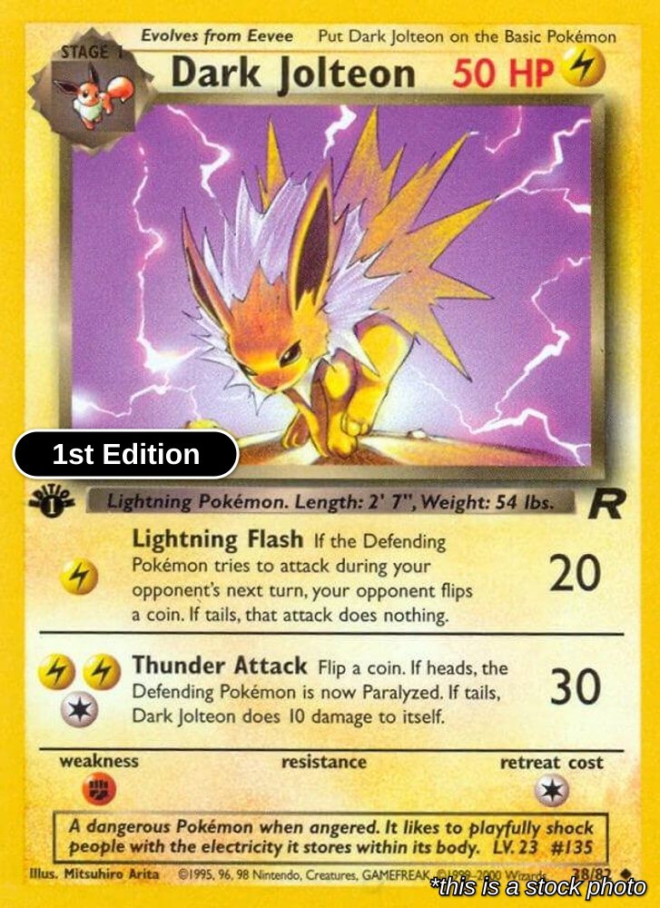 Dark Jolteon 1st Edition 38/82 TR Pokemon MP