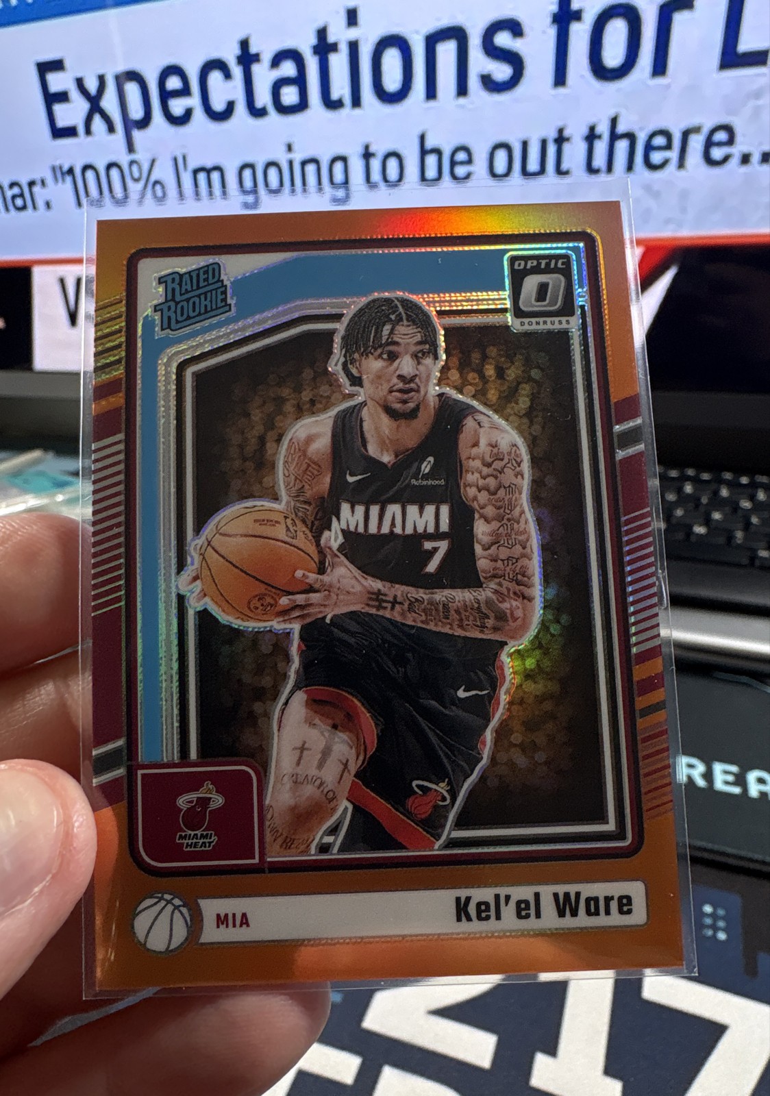 2024-25 Panini Donruss Optic Rated Rookie Kel'el Ware #280 Orange Prizm /175 (RC