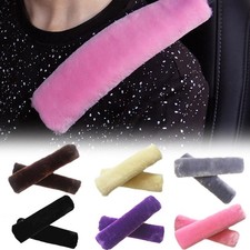 2X Soft Faux Sheepskin Car Seat Belt Pads Cover Shoulder Strap Covers hot