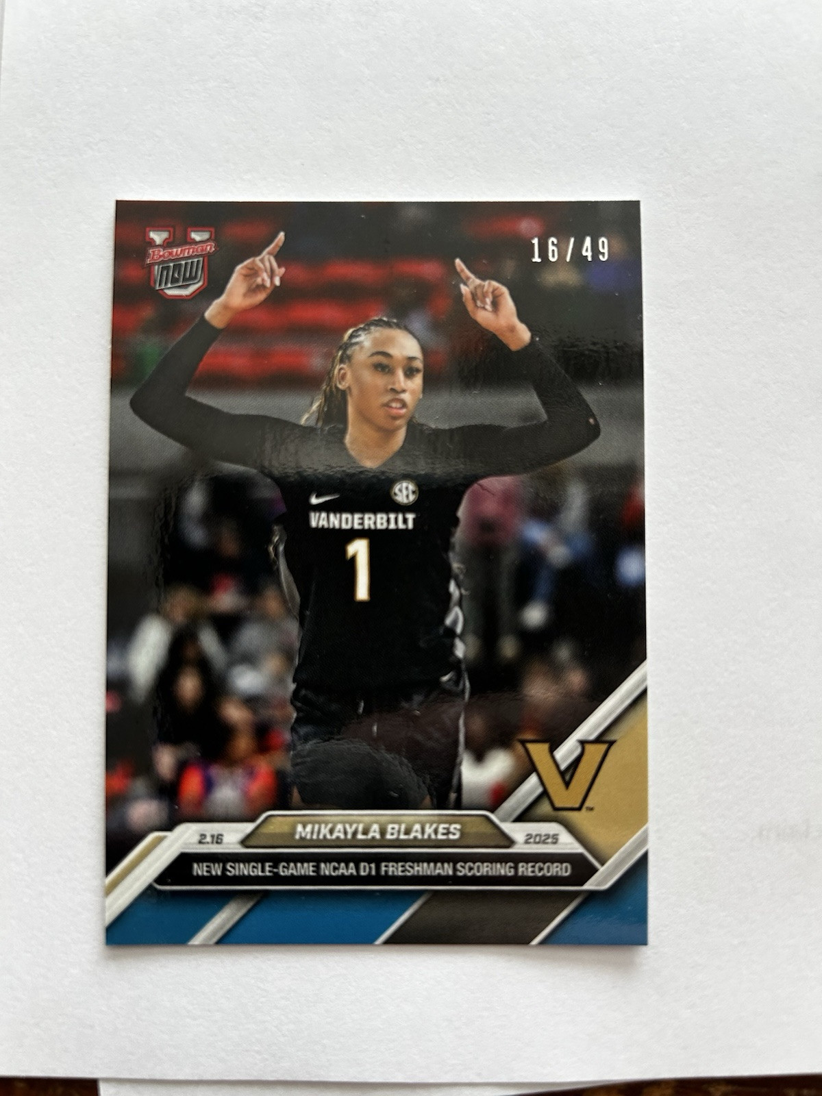 Mikayla Blakes Record 2024-25 Bowman U NOW Basketball #70 -Blue Parallel /49