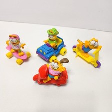 McDonald's 1988 Garfield Happy Meal Toys Set of 4 - Played with Wear
