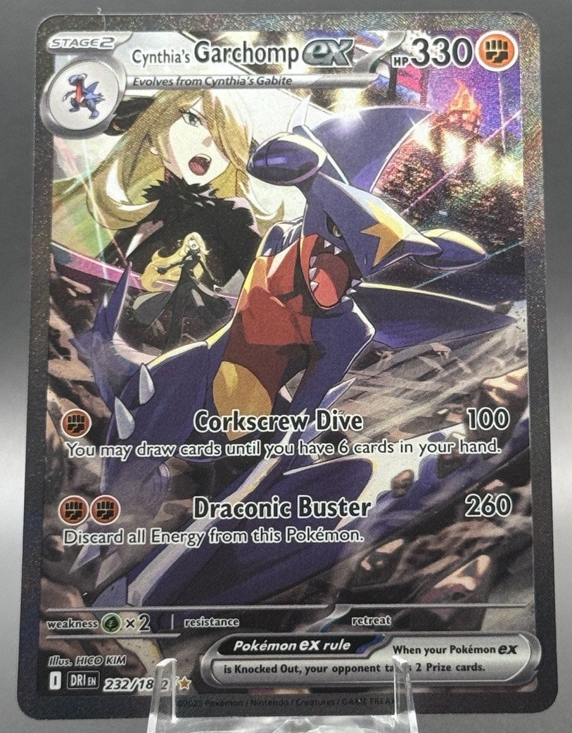 2025 Pokémon Destined Rivals Cynthia's Garchomp ex 232/182 SIR Near Mint