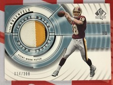 2001 SP Authentic #118 Sage Rosenfels Redskins Future Watch PATCH 34/300