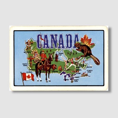 Single Swap Playing Card Ace of Spades Canada Souvenir Map Art 1990 F321