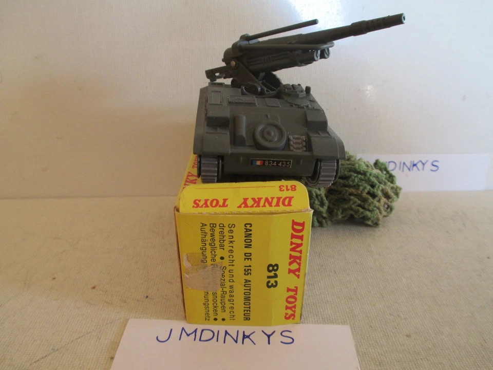 DINKY 813 AMX 155mm ABS GUN TANK NO WIRE SANS FIL MIB 9 EN BOITE RARE NICE OOK - Photo 3/4