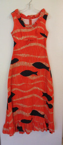 Hawaiiana BABA Honolulu Hawaii Cotton Barkcloth Tiki Dress 1960’s