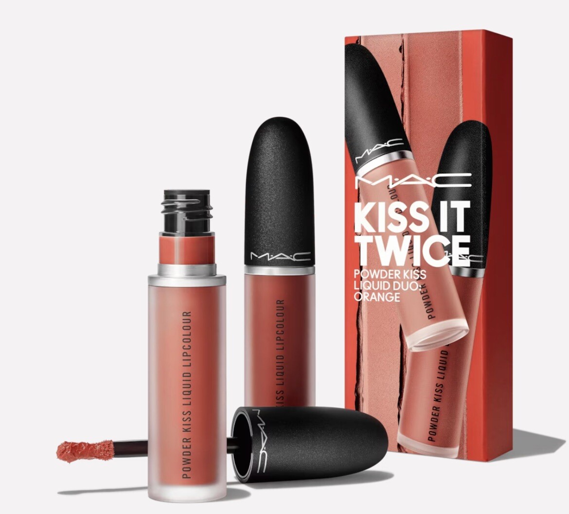 MAC Kiss It Twice Powderkiss Liquid Duo Orange - - 100 Authentic 