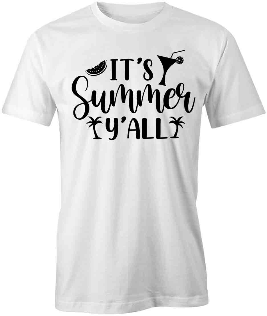 IT'S SUMMER Y'ALL TShirt Tee Short-Sleeved Cotton BEACH OCEAN CLOTHING S1WSA500
