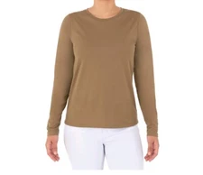 Time and Tru Women's Long Sleeve Core T-Shirt size Large Crew Neck Brown New