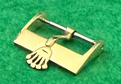Used Vintage ROLEX 18k GOLD 16mm Logo Buckle LGE CROWN 750 ROLEXSA