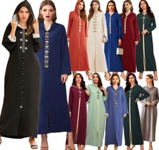 Moroccan Caftan Women Muslim Abaya Kaftan Long Dress Dubai Robe Ramadan Evening
