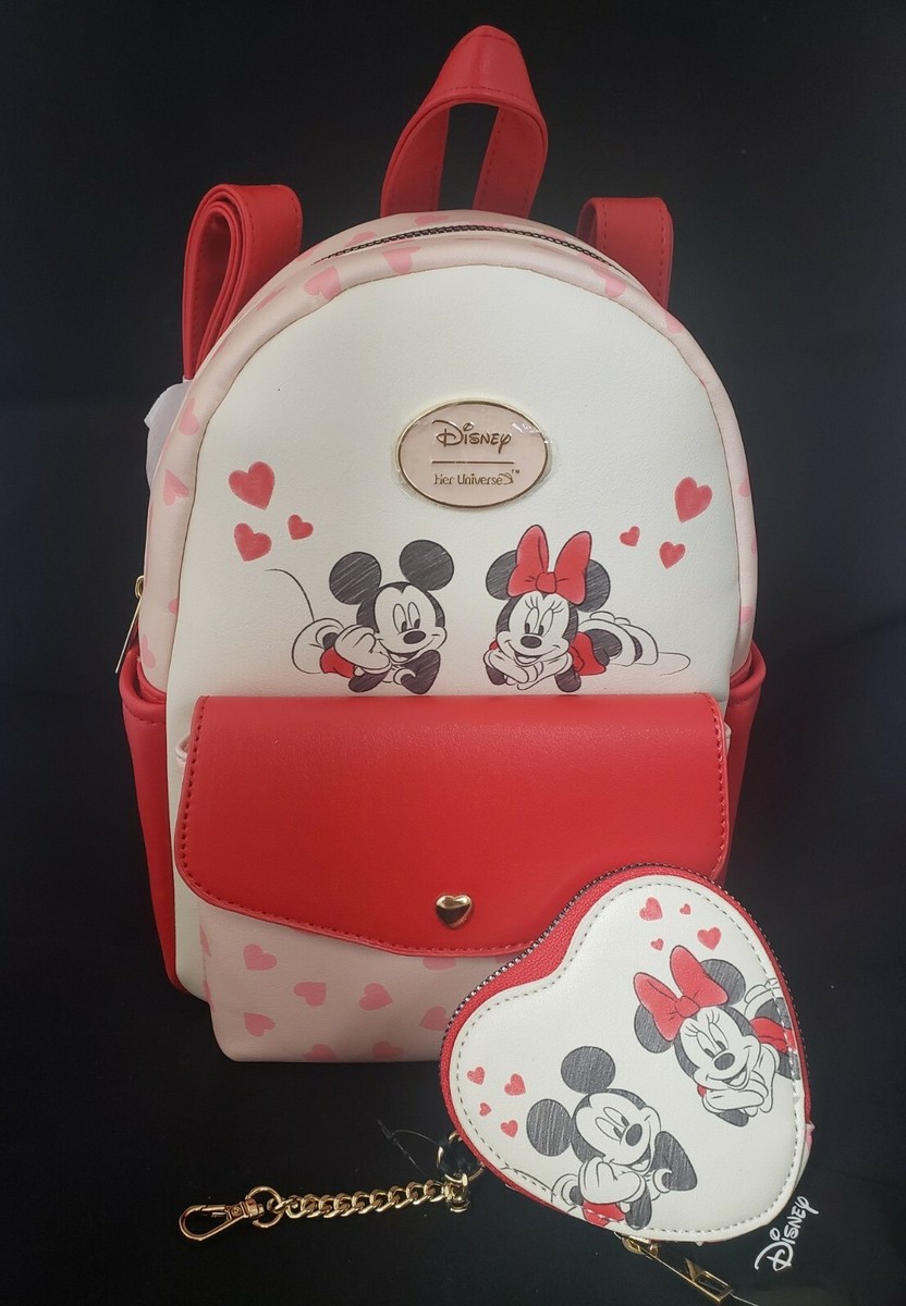 Her Universe Mickey Minnie Mouse Love Hearts Mini Backpack Purse