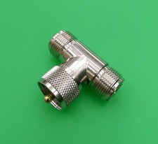  1 PC UHF Male PL-259 to double UHF Female SO-239 Connector - USA Seller