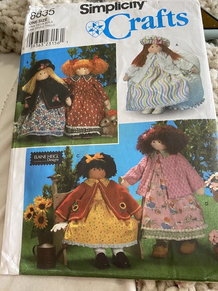 Simplicity Crafts 8835 26" Doll Clothes Sewing Pattern Rag Cloth 1990s Vtg - Image 3 of 4