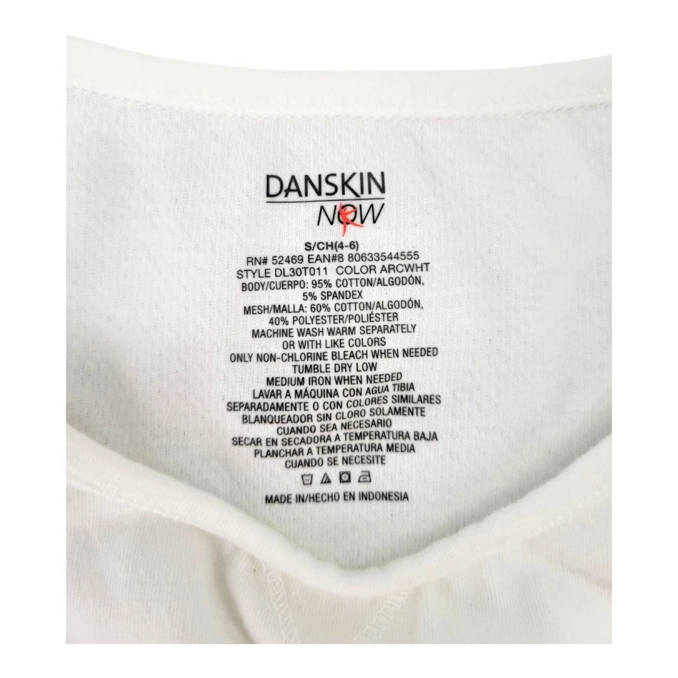 Regata Danskin Now branca ajustada malha traseira treino tamanho pequeno - Imagem 2 de 4