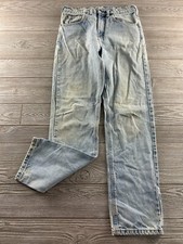 Carhartt Jeans Mens Light Wash Denim Straight Leg Traditional Fit Work Wear