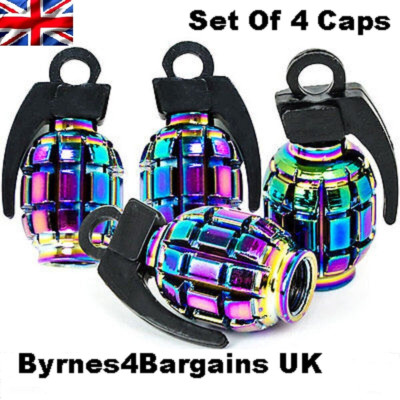 Reifen Ventil Staubkappen Neo Grenade X 4 BMX Auto Motorrad UK passt allen Autos