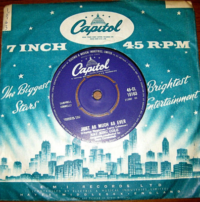 Nat King Cole - Just As Much As Ever - 7'' Vinyl - 1st Press - Graded Very Good +