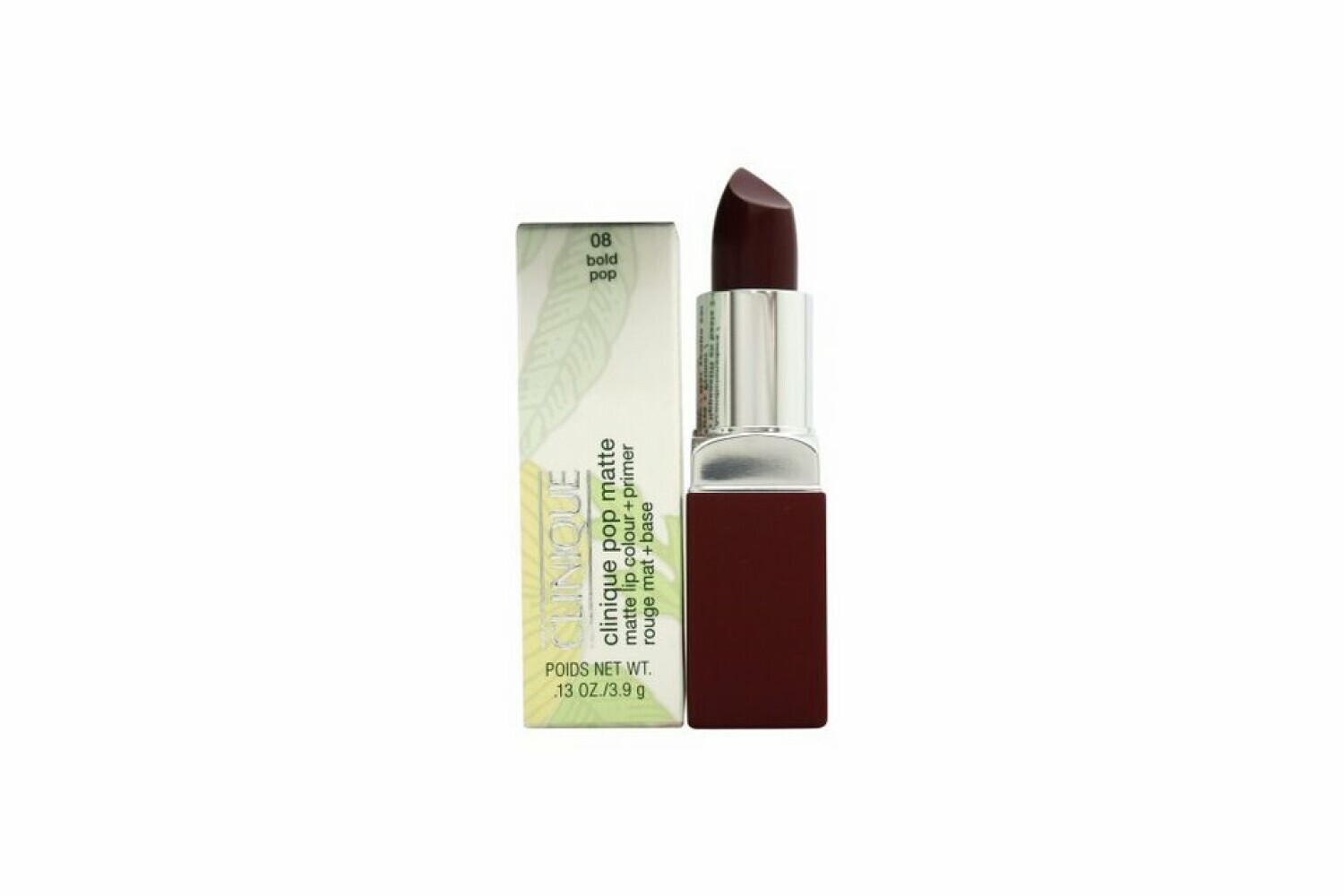 Clinique Pop Matte Colore per Labbra e Primer - Rossetto Mat 08 Bold Pop