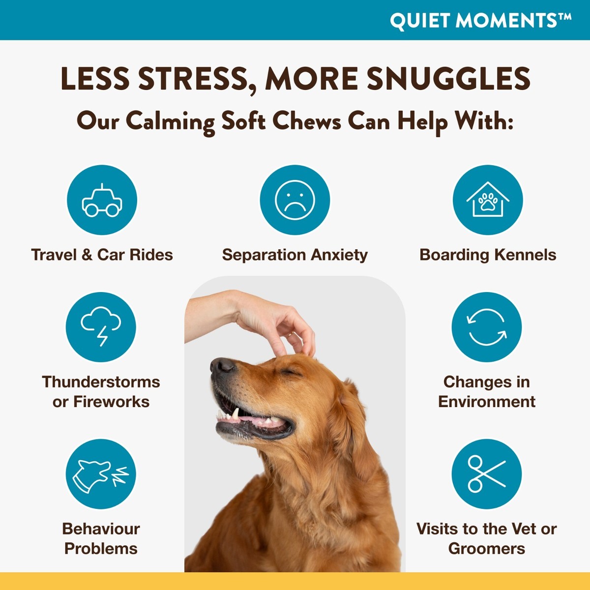 NaturVet Calming Chews for Dogs Stress Anxiety Fear Separation