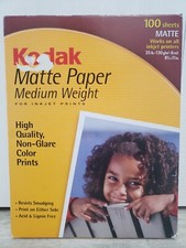 Kodak Matte Paper Medium Weight Inkjet 100 Sheets New Sealed 