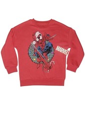 Marvel SPIDERMAN CHRISTMAS SWEATSHIRT Youth Boy Size L 10-12 RED Super Hero