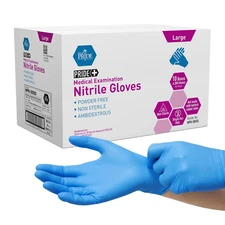 Medpride Medical Examination Nitrile Gloves|Large Case of 2000| Blue, Latex/Pow