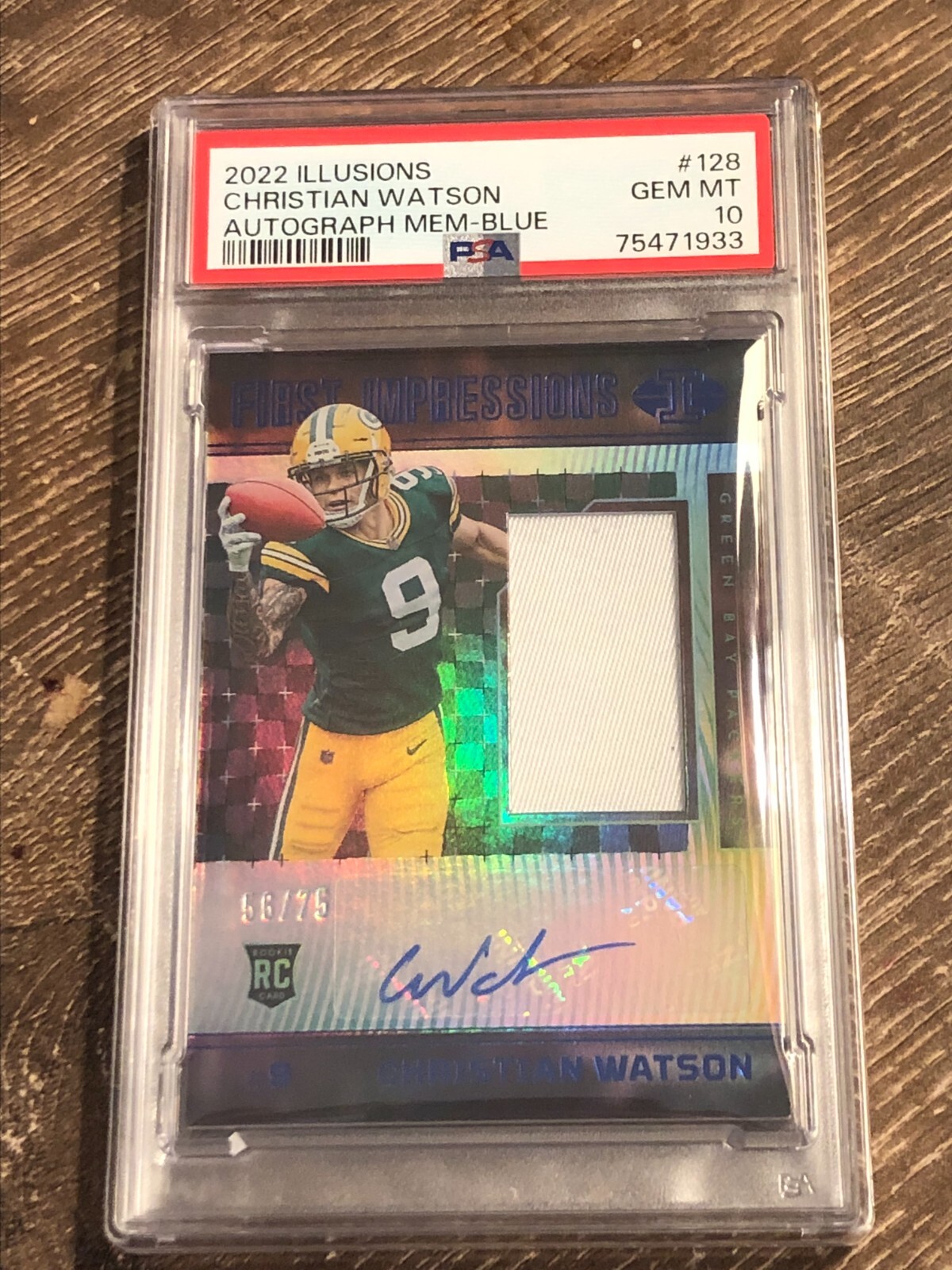 Christian Watson Panini Illusions Mystique Autographs #M28 Light Blue