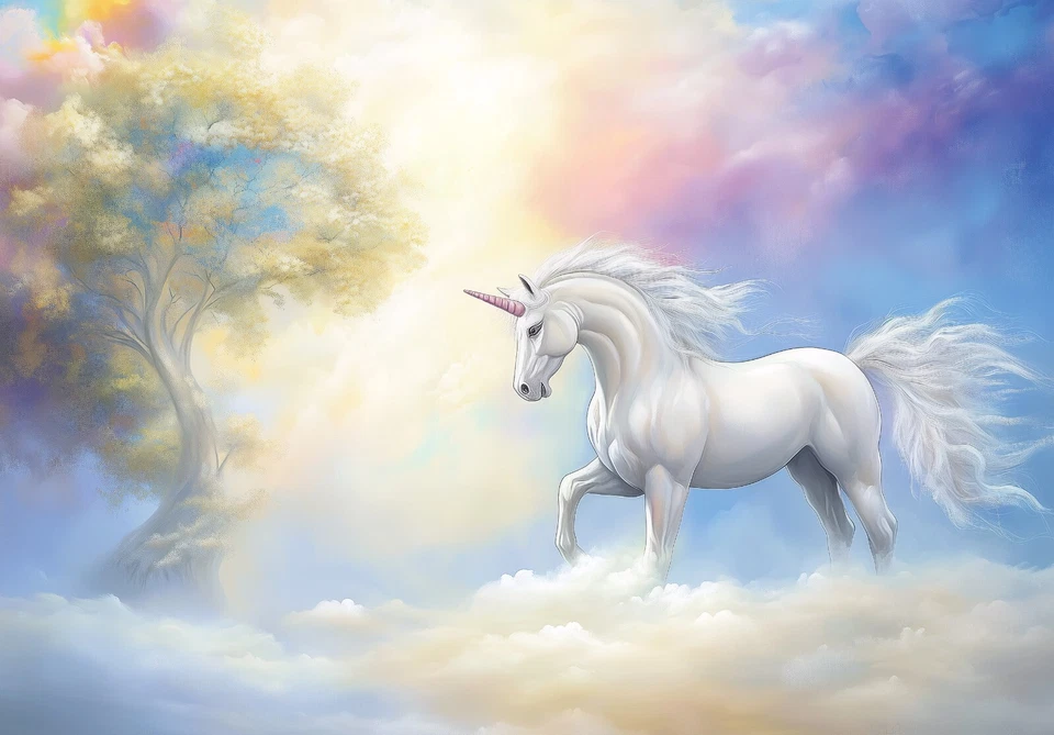 Fototapete Kinderzimmer Einhorn Mädchen Kinder VLIES TAPETE XXL + KLEISTER 232 - Bild 2 von 4