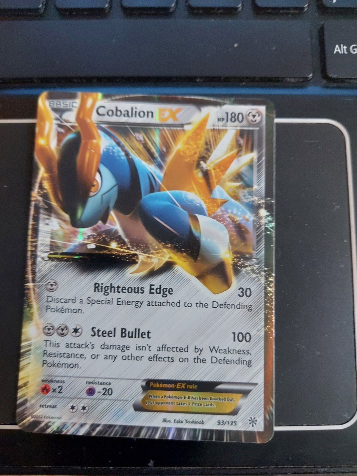 Pokemon - Cobalion-EX - 93/135 - Holo Rare EX - BW Plasma Storm 2012 NM