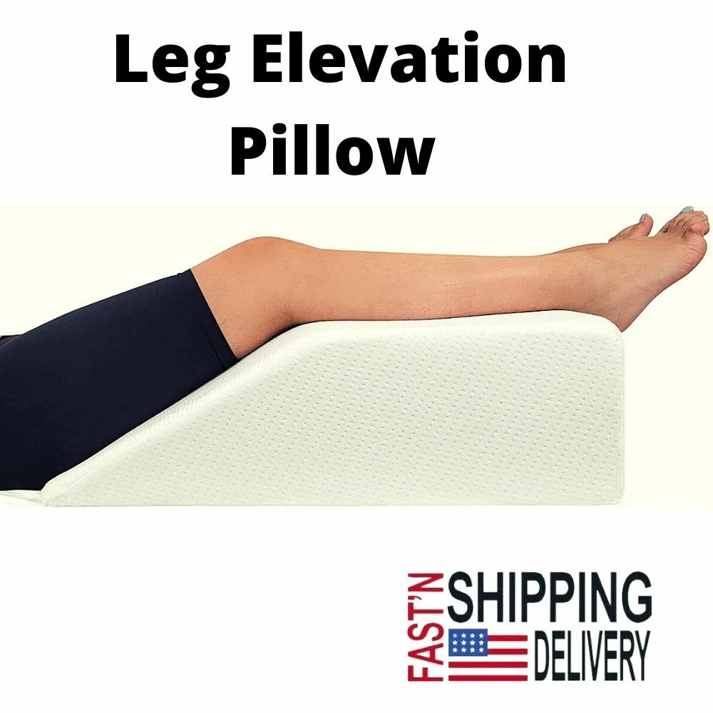 White Knee Wedge Leg Pillow w/ Cover - Therapeutic Support Cushion for Knee  Pain