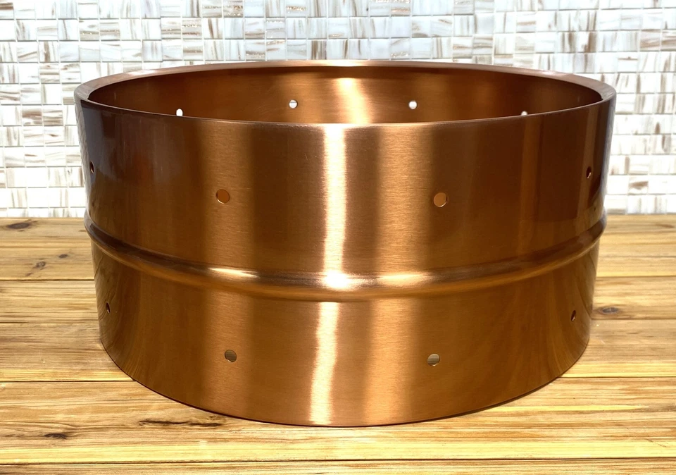Kupfer 6,5x14 Snare Drum Shell mit Perle poliert Lack Finish vorgebohrt 3,5"