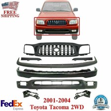 Fits Toyota Tacoma 2001-2004 Front Bumper Grille Assembly Paintable Black Kit