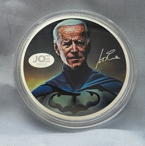 Super Trump Donald Biden Man Silver Coin Autograph US Presidential Election 2024 - Picture 7 of 22
