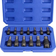 WORKPRO 13PC Torx Bit Socket Set 1/4" 3/8" 1/2" Drive T8-T60 Torx Bit Socket Set