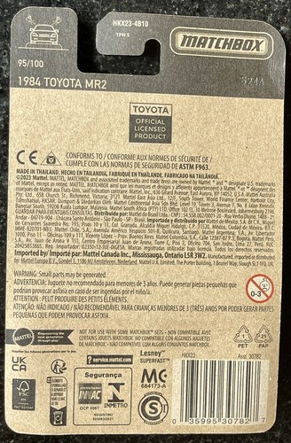 🔥Matchbox 2023 - 95/100 Blue 1984 Toyota MR2 Lights Down/Right Hand Drive🔥 - Bild 2 von 3