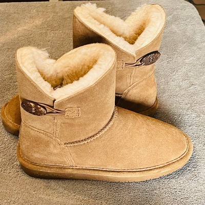 Bearpaw Rosie Boot NEW Sz 1 Hickory Suede Wool blend lining Cozy Warm 