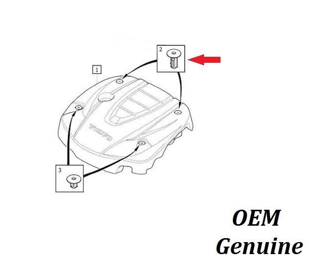 Clip Cofano Volvo Originale - Per C30, C70, S60, V60, S80, V70, XC60, XC70 - Nero - Foto 2