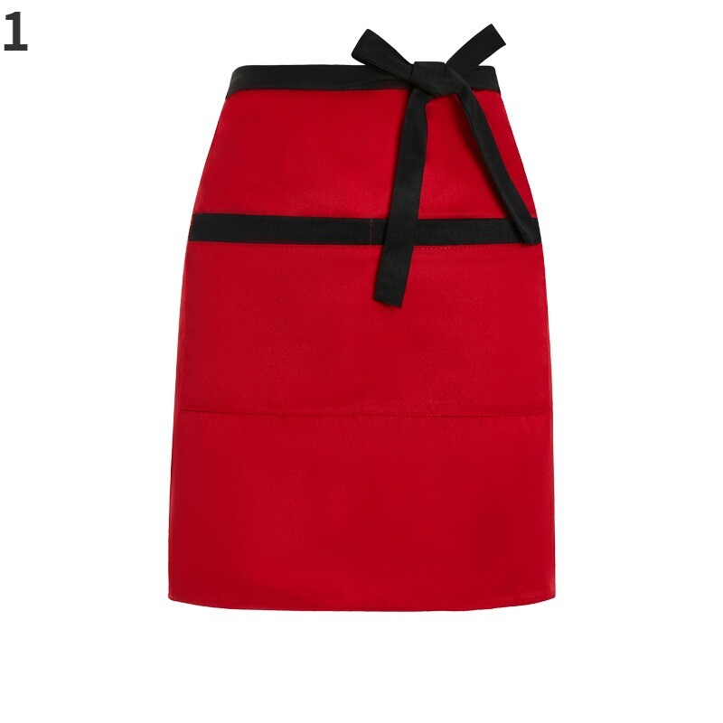 Men Women Half-length Apron Coffee Waiter Hot Pot Restaurant Work Clothes Black
