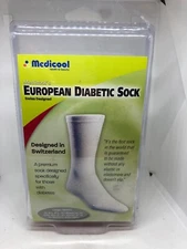 MEDICOOL 1 EA European Comfort Diabetic Sock Large, White SOXLW CHOP