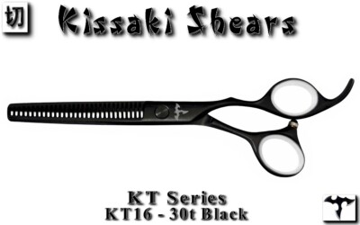 Kissaki Pro KT16 30-tooth Black Titanium Hair Thinning Shears Salon Scissors