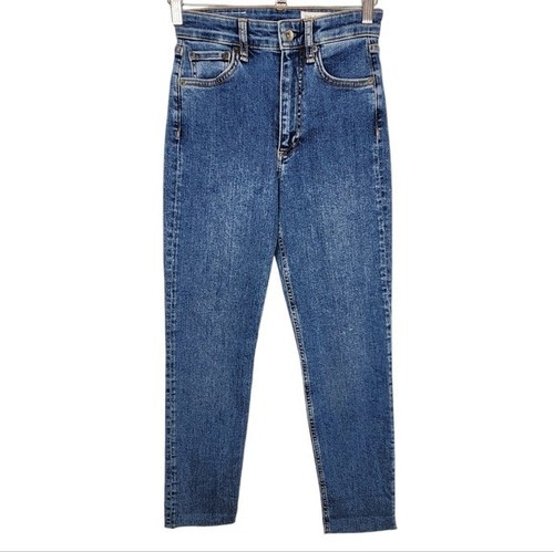 Rag & Bone Nina High Rise Ankle Cigarette Jean Raw Hem Cropped Slim Leg 23 NWT - Picture 2 of 16