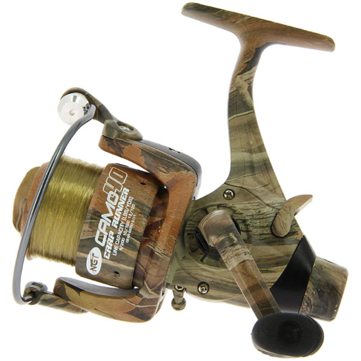 x NGT Camo Size 40 Carp Runner Fishing Reel With Line Spare Spool  Bearing