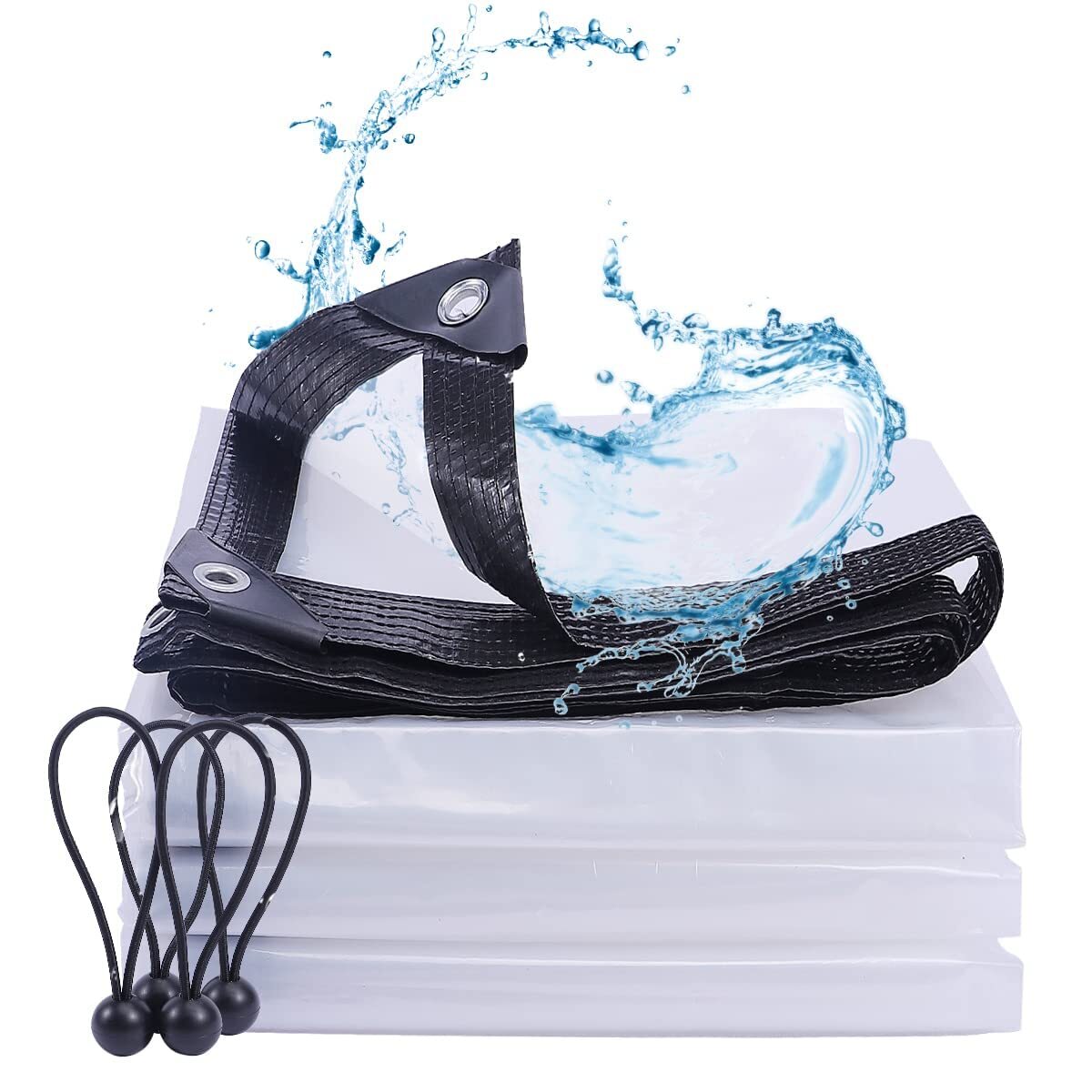 Tarp Clear 8'x10' Heavy Duty Clear Tarps with Rustproof Gommets,Waterproof Gr...