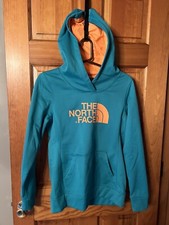 The North Face Women's Hooded Sweatshirt Size S/P Aqua Blue w/Orange NWOT