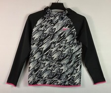 Nike Hoodie Youth Girls Size XL Black Gray Raglan Sleeve Pullover Activewear